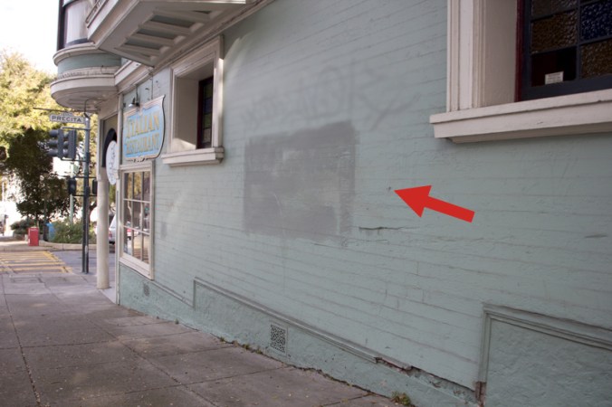 Arrow Indicates Possible Bullet Hole