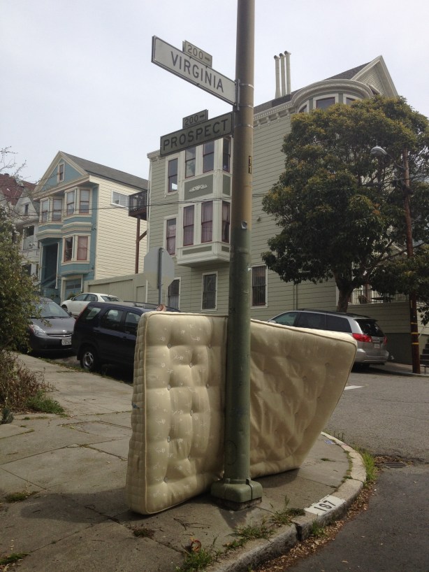 Dumped mattress in Bernal Heights